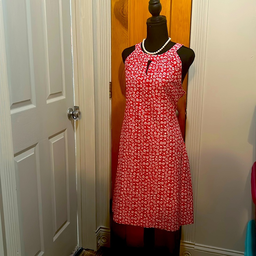 Dress  by Karl Lagerfeld w/ Red flowers